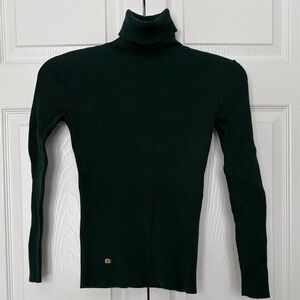 Ralph Lauren Dark Green Ribbed Turtleneck Sweater